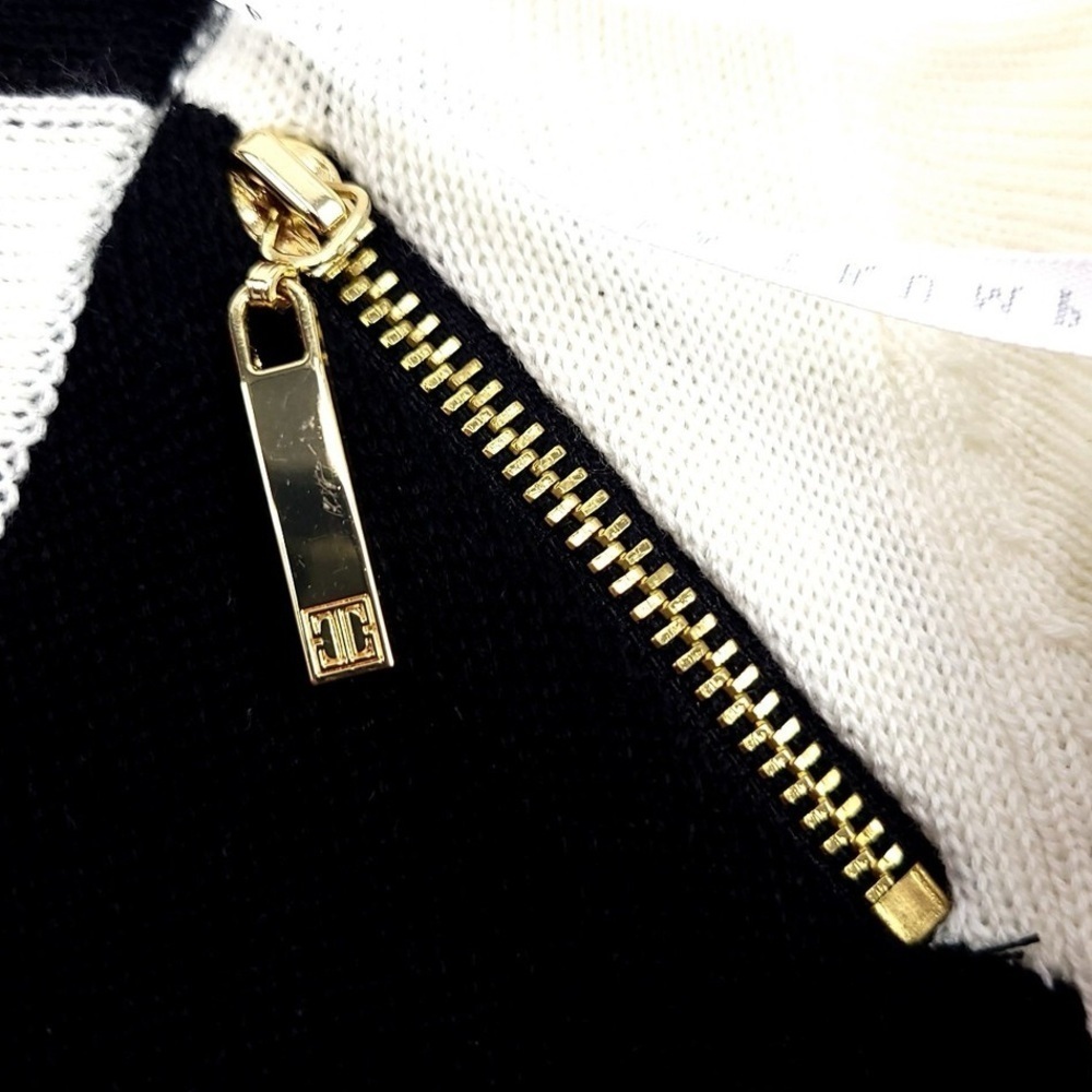 Ivanka Trump Woman’s Small Knit Sweater Midi Black & tan Dress With Gold Zippers - Picture 5 of 7